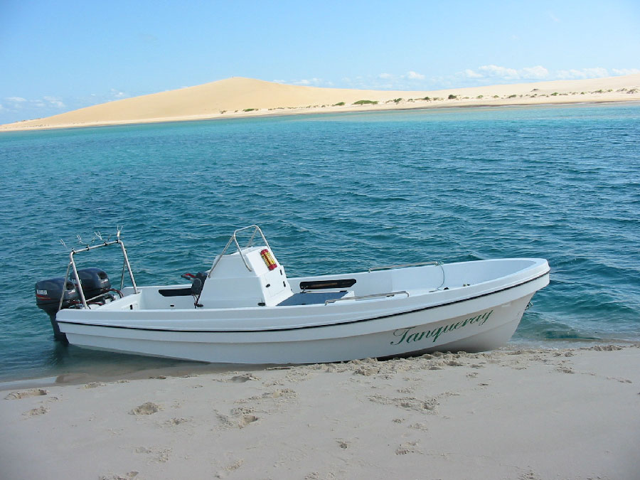 Custom boat 'Bazaruto King' on the Mozambican coast